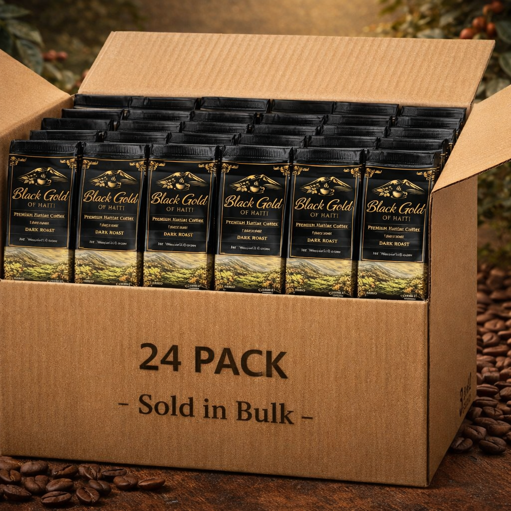 Black Gold of Haiti Coffee – 24 Pack (8 oz Bags) Premium Haitian Dark Roast, 100% Arabica