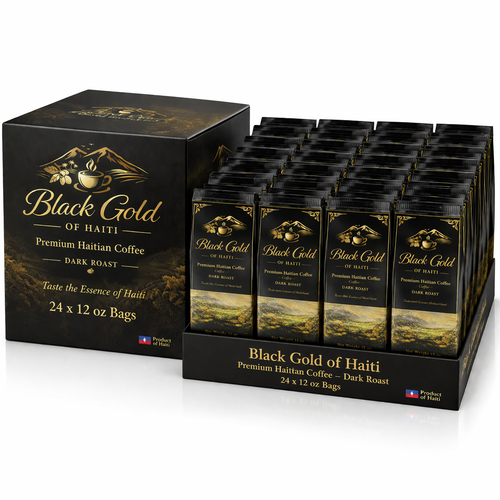 Black Gold of Haiti – Premium Haitian Coffee (24 x 12 oz Bags) – Dark Roast