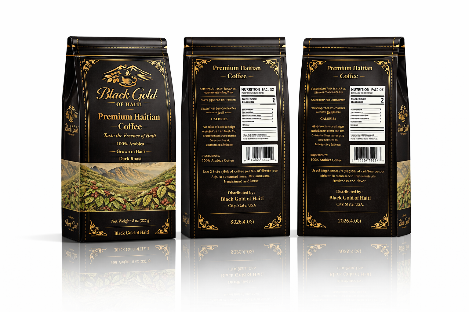 Black Gold of Haiti – Premium Haitian Coffee Pack of 3 (12 oz) | 100% Arabica Dark Roast